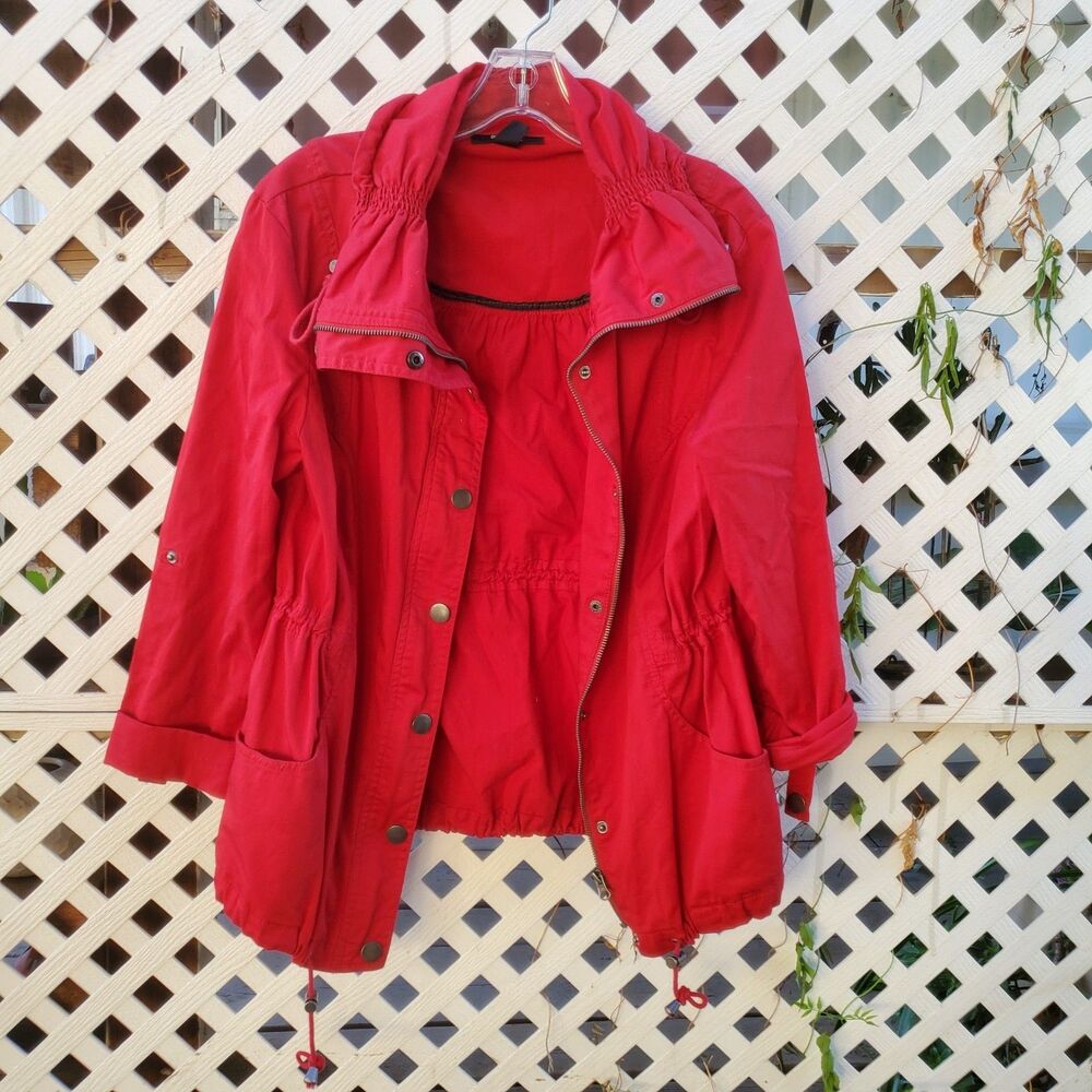 Style & Co RED Women's  Jacket, Convertible 3/4 Sleeve, Fitted Size Small
